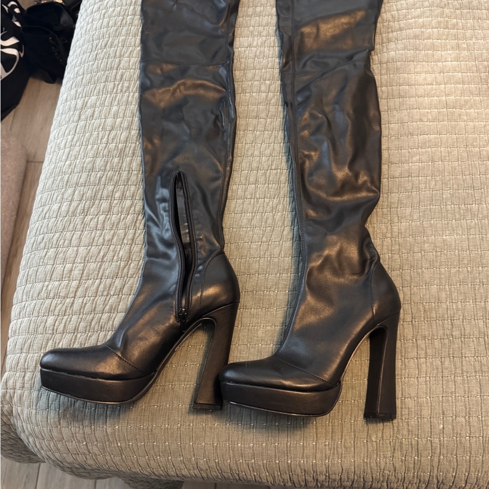 ASOS Black Over the Knee High Heel Boots